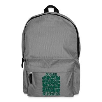 No Rain No Flowers – Retro Blumen Boho Motivation - Rucksack - Mittelgrau - Vorne