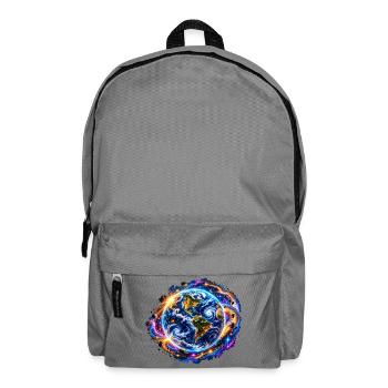 Planet Erde – Kosmische Neon Weltraum Kunst - Rucksack - Mittelgrau - Vorne
