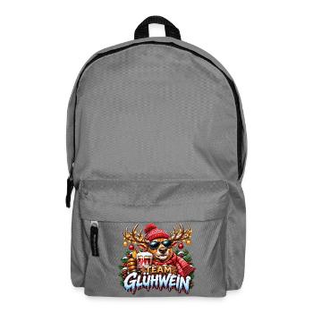 Team Glühwein Rentier mit Becher - Rucksack - Mittelgrau - Vorne