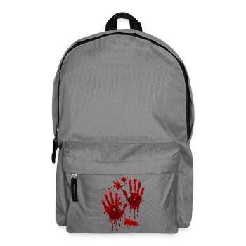 Blutige Handabdrücke – Halloween Horror - Rucksack - Mittelgrau - Vorne