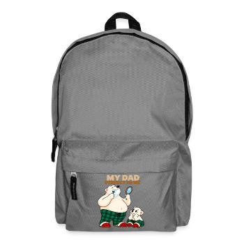 Perfekter Vater – Lustiger Eisbär-Vater und Junges - Rucksack - Mittelgrau - Vorne