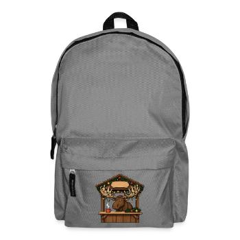 Elch Weihnachtsmarkt Lichterkette Comic T-Shirt - Rucksack - Mittelgrau - Vorne
