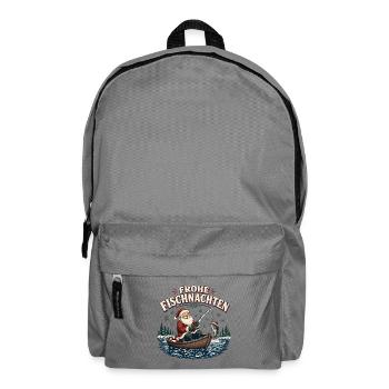 Frohe Fischnacht Weihnachtsfischer - Rucksack - Mittelgrau - Vorne