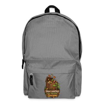 Kompost Garten Shirt mit Spruch Hier wächst die nä - Rucksack - Mittelgrau - Vorne