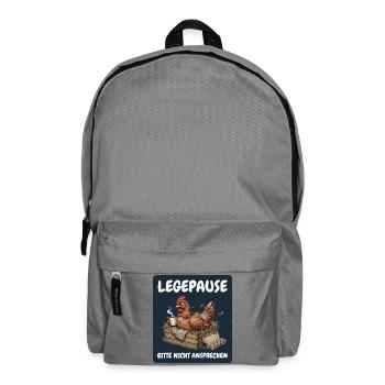 Legepause – Bitte nicht ansprechen Huhn - Rucksack - Mittelgrau - Vorne