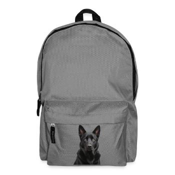 Schwarzer Schäferhund Portrait - Rucksack - Mittelgrau - Vorne