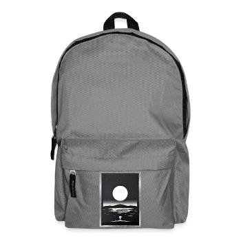 Mondbeschienene Silhouette über ruhigem Meer - Rucksack - Mittelgrau - Vorne