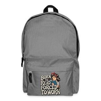 Bücherliebhaber Bücherwurm-Lesen ist mein Glücksort - Rucksack - Mittelgrau - Vorne