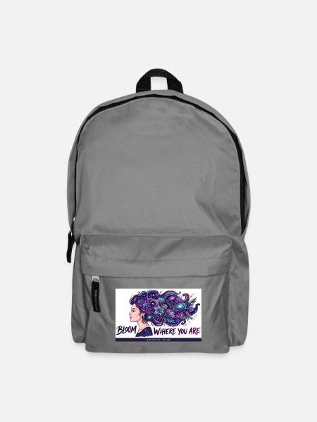 Kosmische Blüten im Haar - Rucksack - Mittelgrau