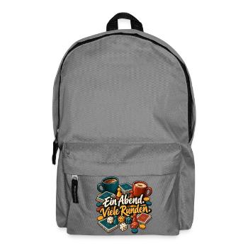 Spieleabend mit Würfeln & Ein Abend Viele Runden - Rucksack - Mittelgrau - Vorne