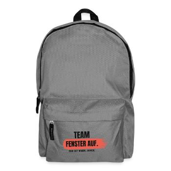 Team Fenster auf – mir ist warm - Rucksack - Mittelgrau - Vorne