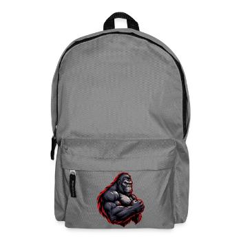 Kraftvoller Gorilla mit rotem Outline - Rucksack - Mittelgrau - Vorne