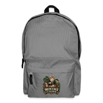 Mein Chef hat Schnurrhaare - Rucksack - Mittelgrau - Vorne