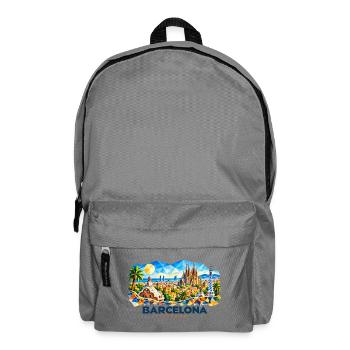 Barcelona - Espana - Spain - Spanien - spanisch - Rucksack - Mittelgrau - Vorne