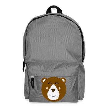 Glückliches süßes Braunes Bärenbaby - Rucksack - Mittelgrau - Vorne