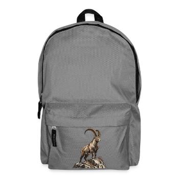 Alpensteinbock – König der Felsen - Rucksack - Mittelgrau - Vorne