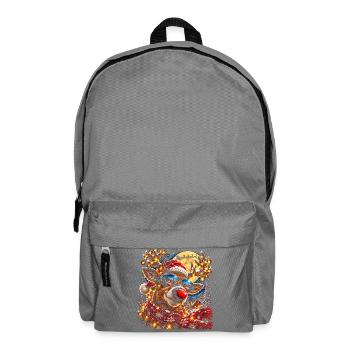 Cooles Rentier mit Sonnenbrille Weihnachten - Rucksack - Mittelgrau - Vorne