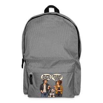 Der muss wissen wer der Chef ist - Rucksack - Mittelgrau - Vorne