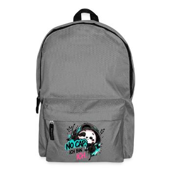 Panda Graffiti: No Cap Ich BinIch - Rucksack - Mittelgrau - Vorne