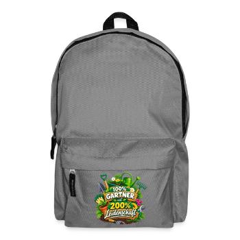 Gärtner mit 200% Leidenschaft - Rucksack - Mittelgrau - Vorne
