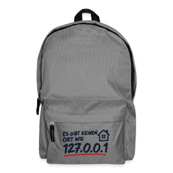 Es gibt keinen Ort wie 127.0.0.1 Localhost - Rucksack - Mittelgrau - Vorne