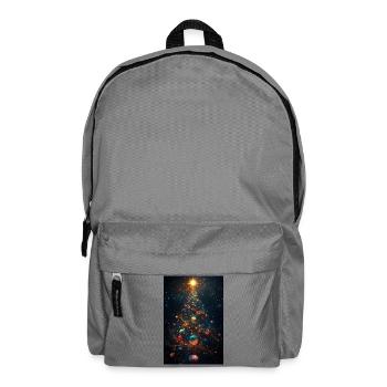 Kosmischer Weihnachtsbaum mit Planetenschmuck - Rucksack - Mittelgrau - Vorne