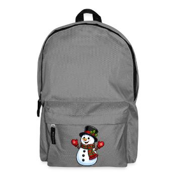 Winterlicher Schneemann mit Schal und Hut - Rucksack - Mittelgrau - Vorne