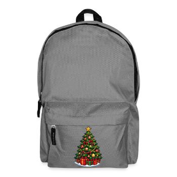 Weihnachtsbaum mit Ornamentenglanz - Rucksack - Mittelgrau - Vorne