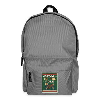 Pedal to the Pole – Rad-Weihnachtspullover - Rucksack - Mittelgrau - Vorne