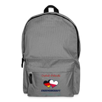 Deutsch-Polnische Freundschaft – Zwei Herzen - Rucksack - Mittelgrau - Vorne