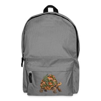 Unterwuchsschildkröte mit Pilzen - Rucksack - Mittelgrau - Vorne