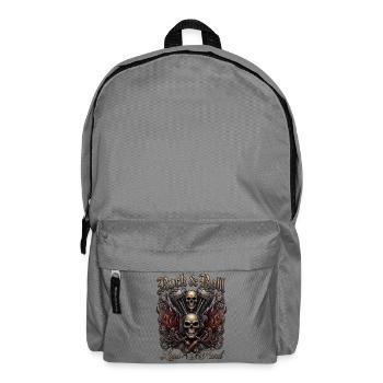 Rock & Roll Skull Flames  - Rucksack - Mittelgrau - Vorne