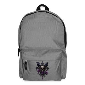 Gothic Totenkopf Rosen - Rucksack - Mittelgrau - Vorne