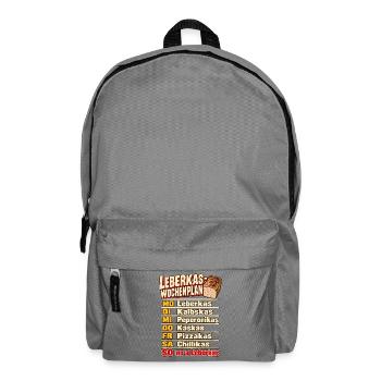 Leberkas-Wochenplan Sorten Montag bis Sonntag - Rucksack - Mittelgrau - Vorne