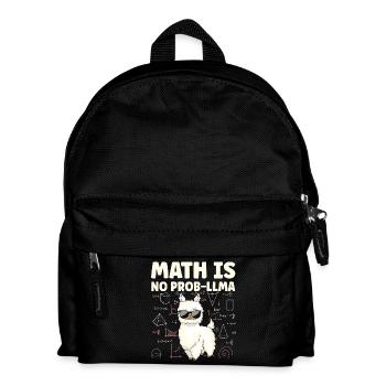 Mathe Is No Prob LLLMA Lama Mathematik - Kinder Rucksack - Schwarz - Vorne