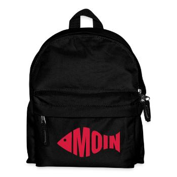 Moin - Fischkopf - Kinder Rucksack - Schwarz - Vorne