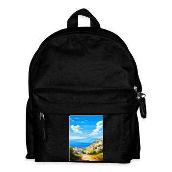 Kea Griechenland Vintage Reiseplakat Souvenir Souvenir - Kinder Rucksack - Schwarz - Vorne