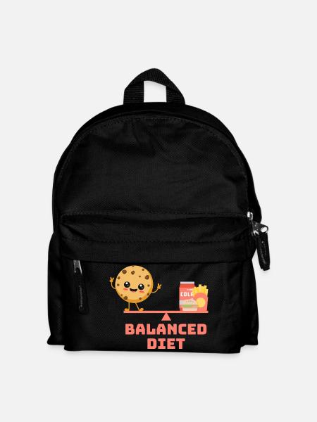 balanced cookie fastfood Diet - Kinder Rucksack - Schwarz