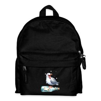 maritime seagull message in a bottle seagulls - Kids' Backpack - black - Front