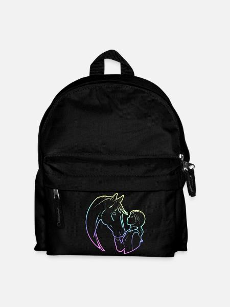 Pferd reiten Reitsport Reiterin Kinder Pferde - Kinder Rucksack - Schwarz