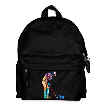 Flinker Minigolfspieler Turnierass - Kinder Rucksack - Schwarz - Vorne