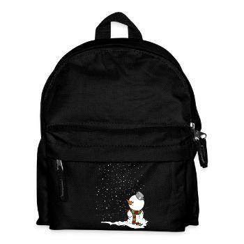 Schneemann im Schnee. - Kinder Rucksack - Schwarz - Vorne