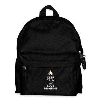 keep calm love Pinguine Linux nerd computer cpu lo - Kinder Rucksack - Schwarz - Vorne