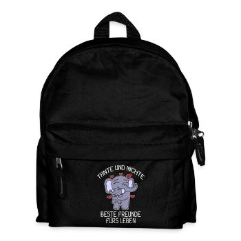 Tante und Nichte Bindung Beste Freunde Elefanten - Kinder Rucksack - Schwarz - Vorne