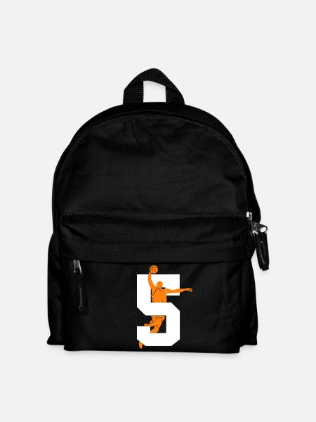 NUMMER 5 BASKETBALL 5. GEBURTSTAG - Kinder Rucksack - Schwarz