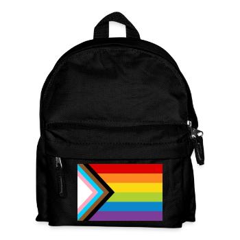 Drapeau de la fierté LGBT / Nouveau drapeau de progrès arc-en-ciel - Sac à dos Enfant - noir - Devant