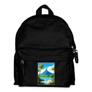 Bora Französisch-Polynesien Vintage Reiseposter - Kinder Rucksack - Schwarz - Vorne