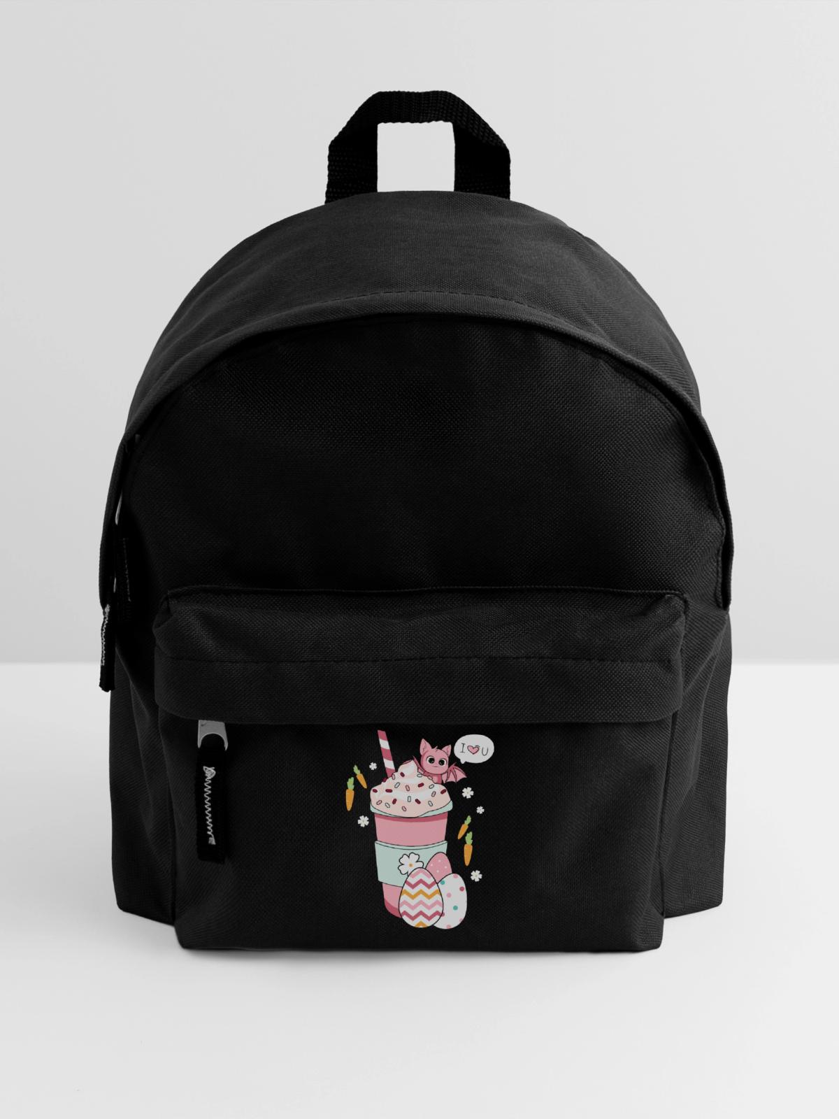 BOW Ostern Chibi Cup 02 - Kinder Rucksack - Schwarz - Vorne