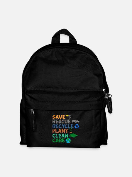 Umweltschützer Grüne Umweltschutz Spruch Öko - Kinder Rucksack - Schwarz