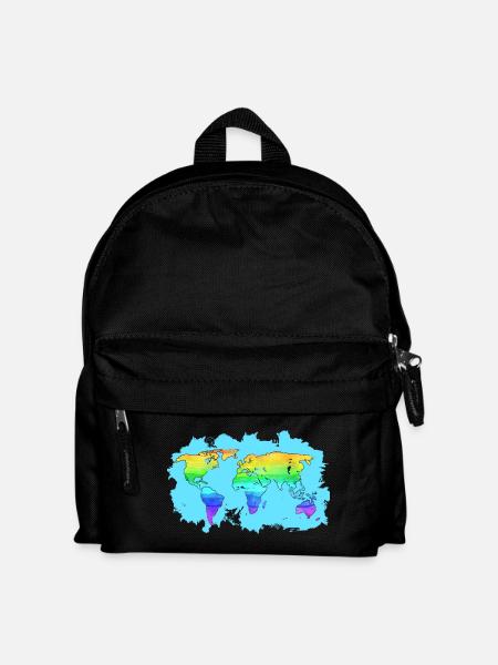 Weltkarte - Kinder Rucksack - Schwarz